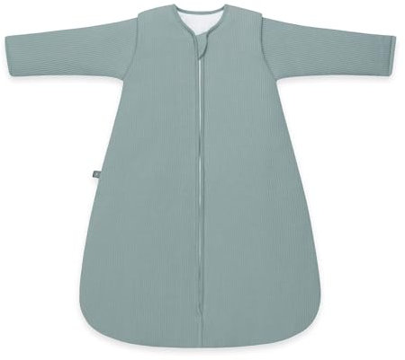 emma & noah Baby Schlafsack 3.5 TOG, Strampelsack für den Winter, in vielen Farben, Bio-Baumwolle, Oeko-TEX Zertifiziert, Abnehmbare Ärmel, Schlafsack für Neugeborene (Essential Mint, 100 cm)