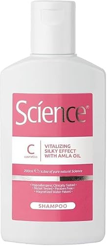 Science Hair Care Champú Reestructurante Efecto Seda con Aceite de Amla (Grosella espinosa de La India) 200ml - Champú Profesional para Cabello Dañado - Ingredientes Naturales, Envase 100% Reciclable