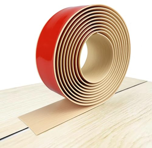 INMORVEN Übergangsprofil Selbstklebend Abdeckleisten,Weichsockelleiste Übergangsleiste Selbstklebend Vinyl Türleiste,Ausgleichsprofil für Laminat Parkettböden,Türschwellen Leiste(Holzmaserung-1m)