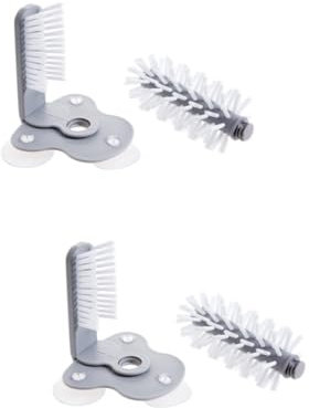 Beavorty 2pcs Lazy Cup Brush Suction Wall Cleaning Tool Rotating Brush for Tea Cups Easy Glassware Clean