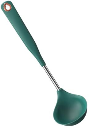 KICHOUSE Mestolo Lungo Silicone Per Zuppa Design Ergonomico Utensile Cucina Resistente e Facile Da Pulire Per Servire Brodo e Salse