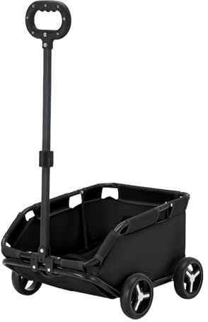 Haustierwagen, kleiner Hundewagen, 4 Räder, leicht, zusammenklappbar, mit Trenn-Sicherheitsgurtschnalle und verdickter PVC-Bodenplatte, Hundetrage mit Rädern für Reisen (transparent)