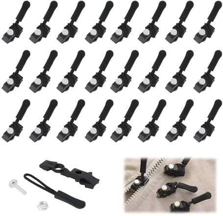 30 Stück Universell Reißverschluss Zipper Set, Reißverschluss Reparaturset für #3#4#5 Nylon Kunststoff Metall-Reißverschlüsse Einfacher Reparatur für Defekte Reißverschlüsse