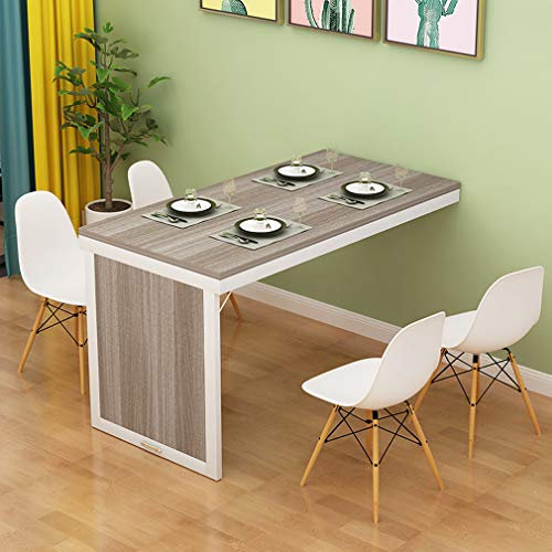 Schwimmender Computertisch aus Massivholz mit wandelbaren Bartischen, multifunktionaler Küchen-Esstisch für Werkbank und Arbeitszimmer, Schreibtisch, inklusive Zubehör, Weiß, 80 x 60 x 75 cm