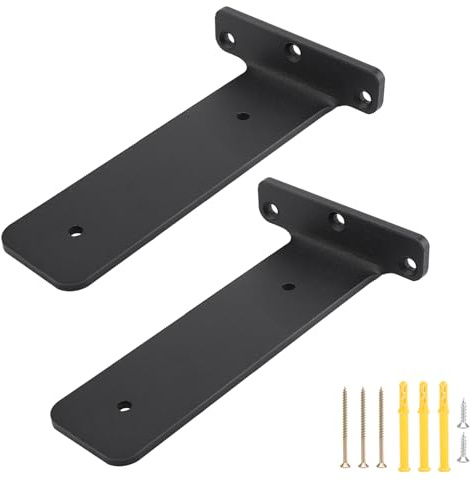 Lot de 2 supports d'étagère avec vis épaisses, invisibles, supports de poignée disponibles des deux côtés avec (200 mm)