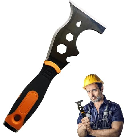 Raspador de pintura, raspador para limpieza,Raspador de papel tapiz de | acero inoxidable 16 en 1 | Accesorios para removedor de pintura, herramienta de pelado de pintura para tirar de clavos, raspa
