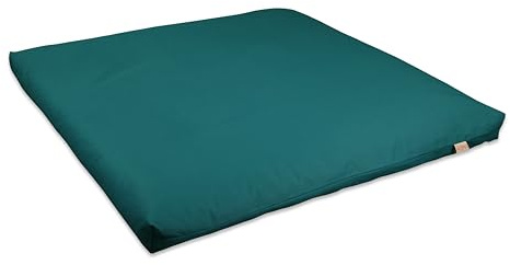 Yogimudra Zabuton Meditationsunterlage 80x70x6 cm – Kapok Füllung, Abnehmbarer Baumwollbezug mit Reißverschluss – Bequeme Polsterung für Yoga, Zen & Achtsamkeit (Petrol)