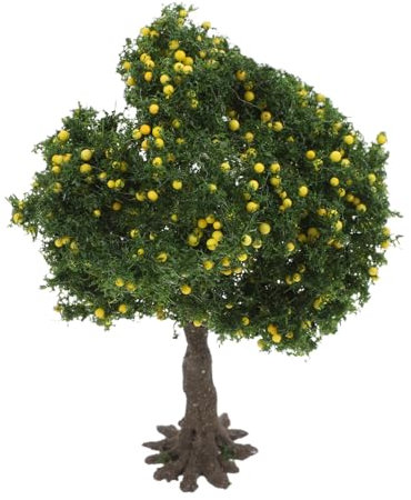 BESPORTBLE Modèle d'arbre Miniature pour Table De Sable Décorative, Arbre Artificiel 12 Cm à Feuilles Vertes Et Fruits Jaunes, Accessoire Micro-Paysage DIY pour Décoration Intérieure