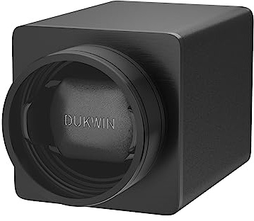 DUKWIN Remontoir de montre portable pour 1 montre avec moteur japonais silencieux, double alimentation pour voyage, Remontoir de montre simple - Noir