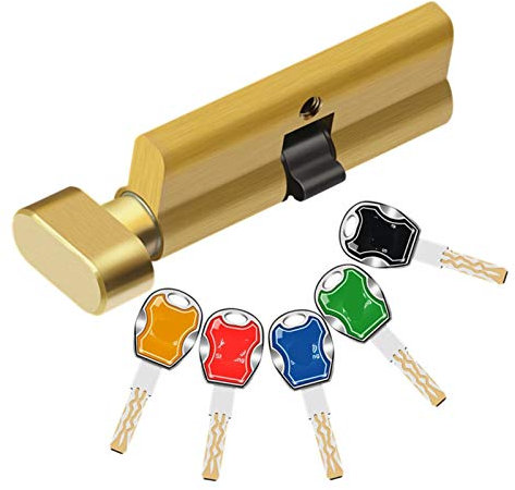 Serratura a cilindro con pomolo ad alta sicurezza con 5 chiavi, cilindro in ottone da 70 mm for porte interne della camera da letto, maniglia for soggiorno, anima in rame