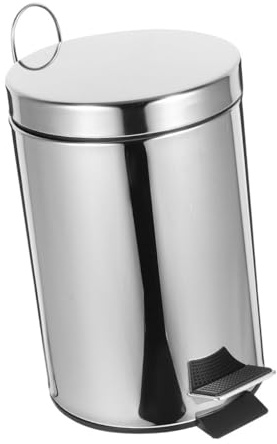 PRETYZOOM Papelera De Cocina Acero Inoxidable Pedal Cubo De Basura Para Baño Dormitorio Práctico