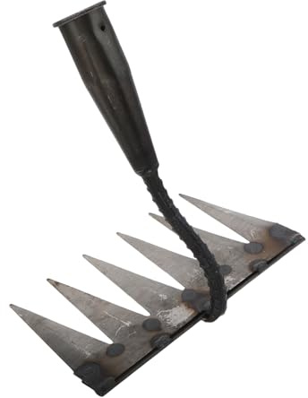 AKOOSY Rastrello da Giardinaggio Denti Al Carbonio Strumento Resistente per e Livellare per Diserbo e Rimozione Erbacce