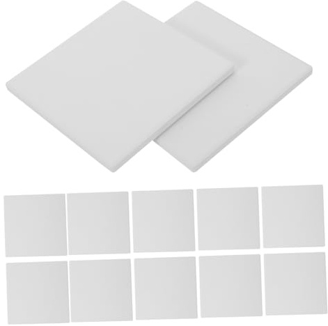 ERINGOGO 12PCS Unglazed White Ceramic Tiles for Painting with Cork Backing Pads Square DIY Tile Painting Coasters for Crafts Ink Acrylic Pouring and Art Projects Gift