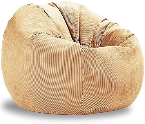 SXBCyan Sillón Puff Funda De Pana For (sin Relleno) Grande Sac Reclinable Asiento Esquina Futón Extra Lavable A Máquina Almacenamiento For Animales Peluche(Beige,100cm)