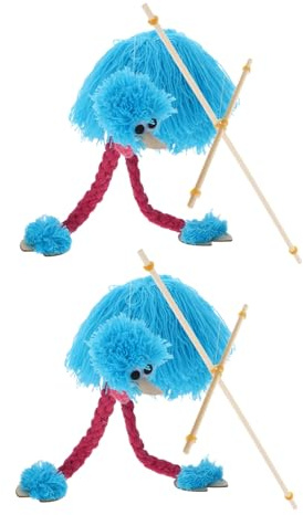 YARNOW 2 Stück Teiliges Handgeführter Marionetten-Puppen aus Holz und Plüsch Realistische Strauß-Designs Interaktives Kreativität und Hand-Auge-koordination für Puppentheater
