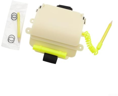 Bulevisiter Bloc de notas de pizarra con diseño luminoso para escritura bajo el agua, cuaderno abatible de 3 páginas con soporte para lápices, material ABS