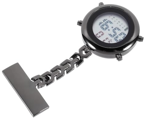 Supvox Uhren Digitaluhr Elektronische Uhr mit Glaslegierung Schwarz | Anstecknadeluhr für Arzt und Pflege, Sichere Nadel, Hübsche Deko, Geschenk zu Weihnachten oder Geburtstag
