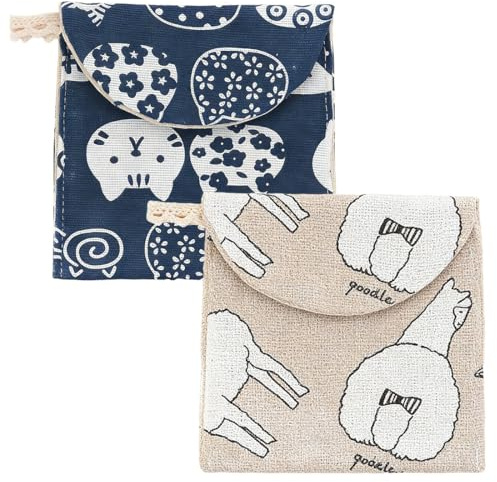 JYNXOR 2 Pcs Perioden Tasche Tampon Binden Aufbewahrung Hygienetasche Mini Menstruationstasche für Damen Tragbare Damenbinden Aufbewahrungstasche bezaubernd für erste Periode Mädchen