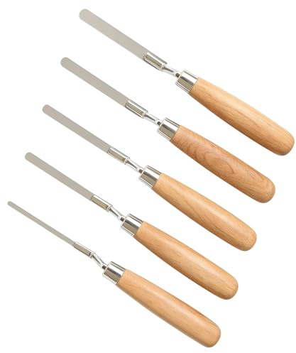 5 PCS Pointing Trowel Brick Jointer 6/8/10/12/15 mm Stainless Margin Trowel with Wooden Handle for Builders and DIY Brick Gap Repairs