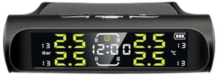 Horloge Électronique TPMS For Voiture, Système De Surveillance La Pression Des Pneus À 4 Roues, Énergie Solaire, Charge USB, Dispositif D'alarme Sécurité Automatique DéTection PréCise