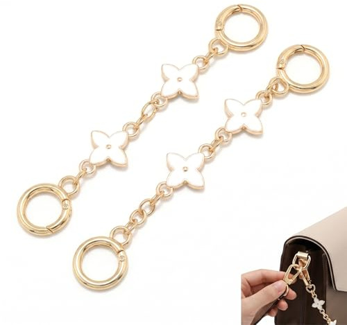 MYZWEL 2 Stück Taschenkette Gold, Taschenverlängerung für Handtaschen,Elegante Schultertaschenriemen Verlängerungskette Ersatzkette für Damen Umhängetasche,Taschenzubehör Hellgold
