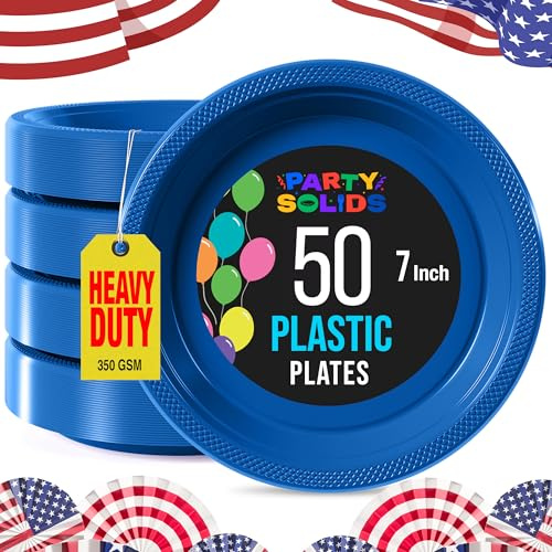 Exquisite Party Solids Sturdy Black Plastic Plates 7 Cake Plates 50 Pcs