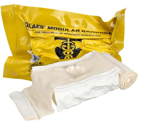 TACTICAL MEDICAL SOLUTIONS Olaes Modular Trauma Bandage de 10 cm, bandage de rêve, gaze stérile, 4 couches, sans latex, 1 pièce, 0,091 kg, taille L