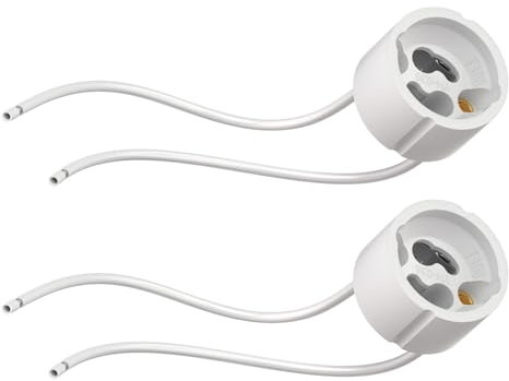 ledscom.de 2 Stück GU10 Fassung, Keramik, weiß, 230V AC, max. 25W