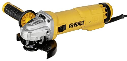DeWalt DWE4207-QS Meuleuse Ø125 mm - 1010W - Interrupteur anti-redémarrage filaire - Vitesse à vide 11000 tr/min - M14 - Coffret - Carter de protection sans outil - Poignée latérale anti-vibrations et multi-positions - Flasque intérieur/extérieur - Clé de service