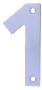 Amig - Número 1 de Acero Inoxidable para Atornillar en Interior y Exterior - 100 mm - Para Portales, Paredes o Fachadas de Casas - Acabado en Plateado