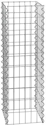 ESTEXO Gabionen-Säule 100 cm Höhe - feuerverzinkt - 4-Eck Säulengabione, Steinkorb,Gabione, Maschung, 10x5 cm