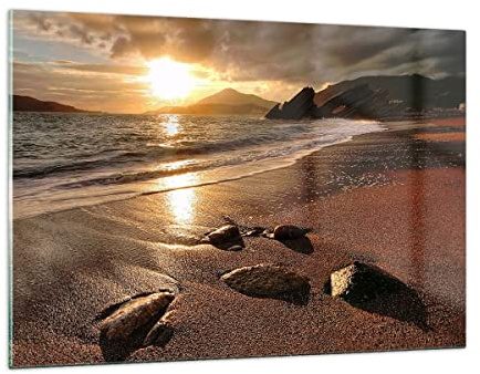 Quadri Moderni su Vetro 120x80 cm Stampe da Parete Paesaggi Marino - 2527
