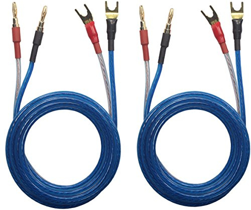 KK YB-ZB HiFi OFC Speaker Wire, Spade to Pin Plug 1.5M/3M/5M
