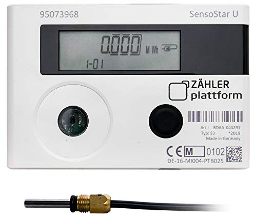Zähler Plattform Wärmezähler SensoStar U Eichung 2026 Ultraschall Kompaktwärmezähler Nenndurchfluss Qn 2,5 m³/h, Anschlussgewinde 1 Zoll, Baulänge 130 mm, Temperaturfühler Ø 5,0 mm Wärmemengenzähler
