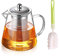 Teiera in Vetro Trasparente Con Filtro in Acciaio Inox Asportabile e Lavabile per Tè Profumati e Tisane - 550ML