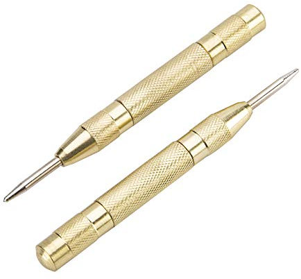 Poinçon Central Automatique, Entemah 13 CM Perforatrice Centrale à ressort en Laiton Robuste Automatic Center Punch, Pointeau Automatique Outil Force Règlable Mèche