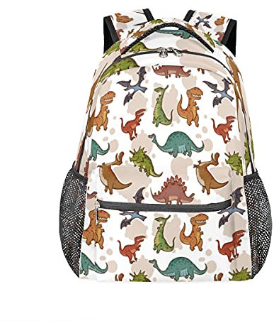 SEEKJOYS Rucksack mit antikem Dinosaurier-Muster, personalisiertes Muster, Büchertaschen, Freizeit-Rucksack für Teenager, Jungen und Mädchen, Rucksack, Laptop, athletisch, Outdoor, Wandern, Camping,