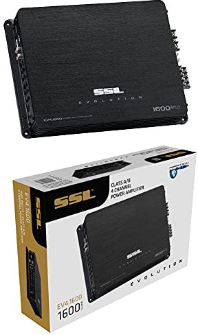 1 SOUNDSTORM SSL EV4.1600 amplificatore 4 canali 4 x 300 watt rms classe ab 1600 watt max spl cofano bagagliaio auto con bass boost 0/18 db, 1 pezzo