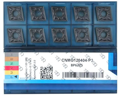 CDBP Inserti CNMG120404/CNMG431 in metallo duro per semi-finitura, Inserti per tornitura generica, 10pezzi