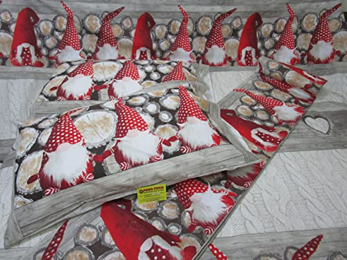 Pago Poco Completo Letto In Flanella Fantasia GNOMI ELFI Di NATALE 100% Flanella Cotone In Fibra Naturale..MADE IN ITALY!!!!!!! (Singolo)