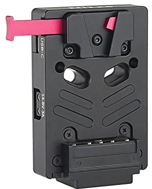 Nitze V Mount Battery Plate,V Mount Akku Batterieplatte mit Zwei 14,8 V/3A D-Tap und einem 8V/3A DC und einem PD 3.0 USB-C-Ausgangsport - N21-D6