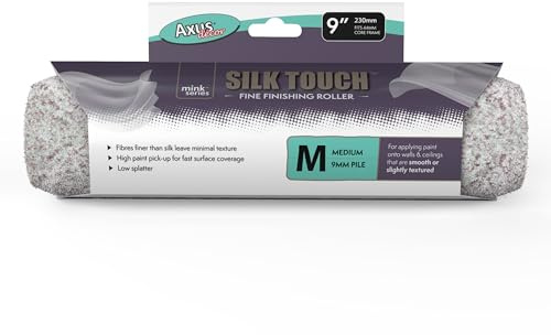 Axus Decor Silk Touch Roller, mittelflorig, Nerz-Serie, für professionelle und DIY-Projekte, geeignet für Glatte und leicht strukturierte Wände oder Decken, Hülsenkerndurchmesser, 230 mm, 44 mm Kern