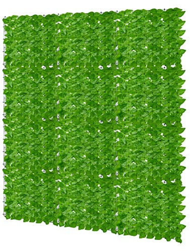 Sonnewelt Künstliche Efeu Apfelblatt Hecke Sichtschutz,Efeu Sichtschutz 200 * 300cm,Sichtschutzzaun, Rolle,Efeublätter eignet Sich perfekt für Terrassenbereiche im Freien
