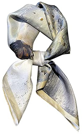 JERLA Quadratischer Schal aus 100 % reiner Maulbeerseide, 68,6 x 68,6 cm, für Damen und Herren, Naturseide, Halstuch, Kopftuch