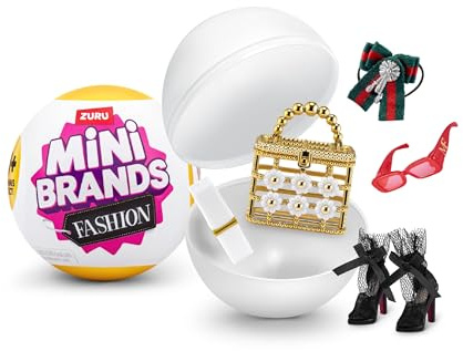 Mini Brands Fashion Series 3, by ZURU Real Miniature Fashion Brands Collectible Toy, 2 Capsules of 5 Mystery Miniature Brands for Girls, Teens, Adults and Collectors (Single Capsule)