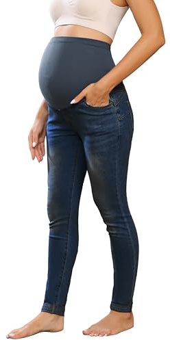 Maacie Maternity Pants Long Elastic Jeans for Pregnancy Comfortable Jeans Spring Summer