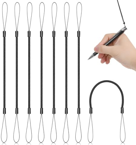 Homsfou Lot De 8 Cordons RéTractables pour Stylet LanièRe Anti-Perte pour Stylo Corde À Ressort Accessoire De Rangement pour Stylo Et Porte-Crayon De Bureau