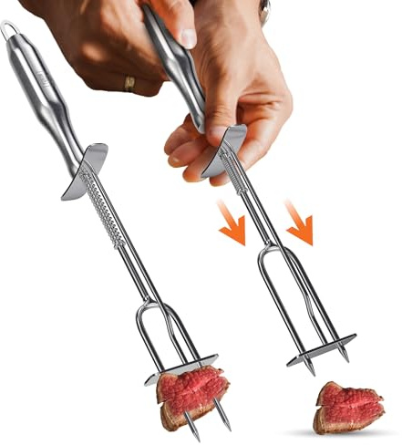 Carve 'N Serve Set Of Two | Stainless Steel Carving & Serving Fork – Durable, Dishwasher-Safe Meat Fork for Grilling, Carving, and Kitchen Use – Chef-Grade BBQ Accessory