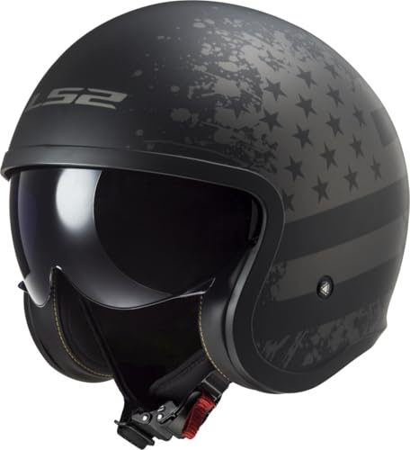 LS2 OF599 Spitfire II Black Flag Jethelm, schwarz matt/Titan, M (57/58)