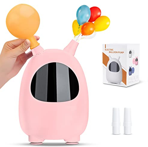 Balloon Pump Electric, Portable Dual Nozzle Balloon Blower Machine, Electric Balloon Inflator for Decoration, Party, Wedding, Graduation (230V, 600W) Pink